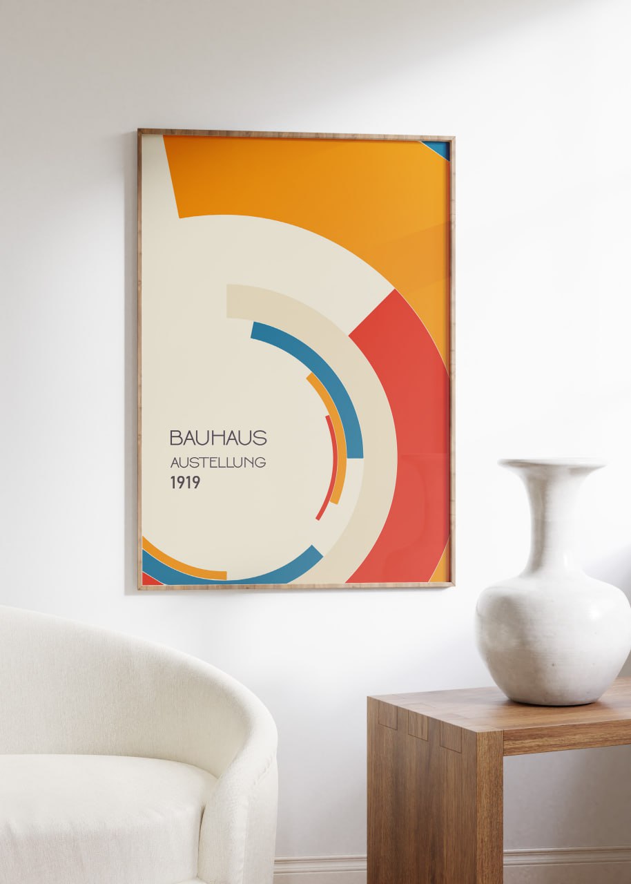 Bauhaus Ausstellung 1919 Poster - Vibrant Geometric Design