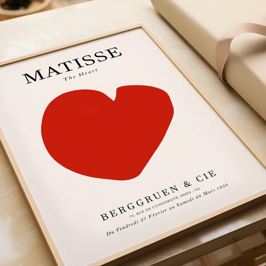 Matisse Red Heart Print | Bold Modern Abstract Wall Art