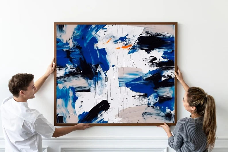 Abstract Harmony Print, Contemporary Art, Oversized Abstract Wall Art, Vibrant Brushstrokes, Modern Home Decor, Elegant Wall Art, Lare size