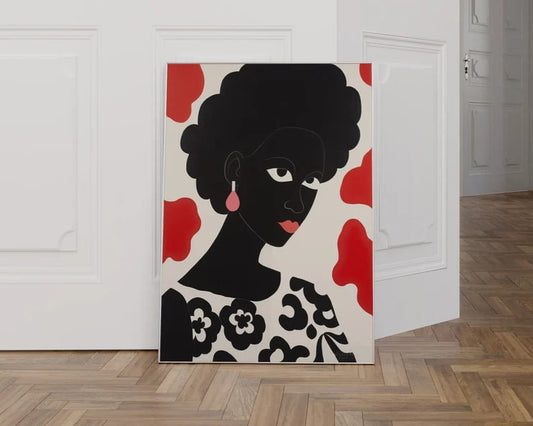Afrocentric Elegance - Contemporary Minimalist Portrait