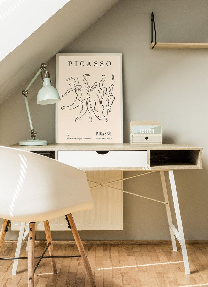 Ballerinas Exhibition Poster, Picasso Painting, Vintage Ballerinas Wall Art Print, Pablo Picasso Artwork, Minimalist Art, Bailarinas Poster