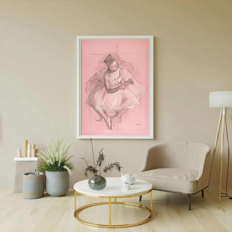 Ballet Poster, Pink Edgar Degas Print,Vintage Ballerina Wall Art, Elegance Dance Art, Ballet Series, Ballet illustration, Ballerina Portrait