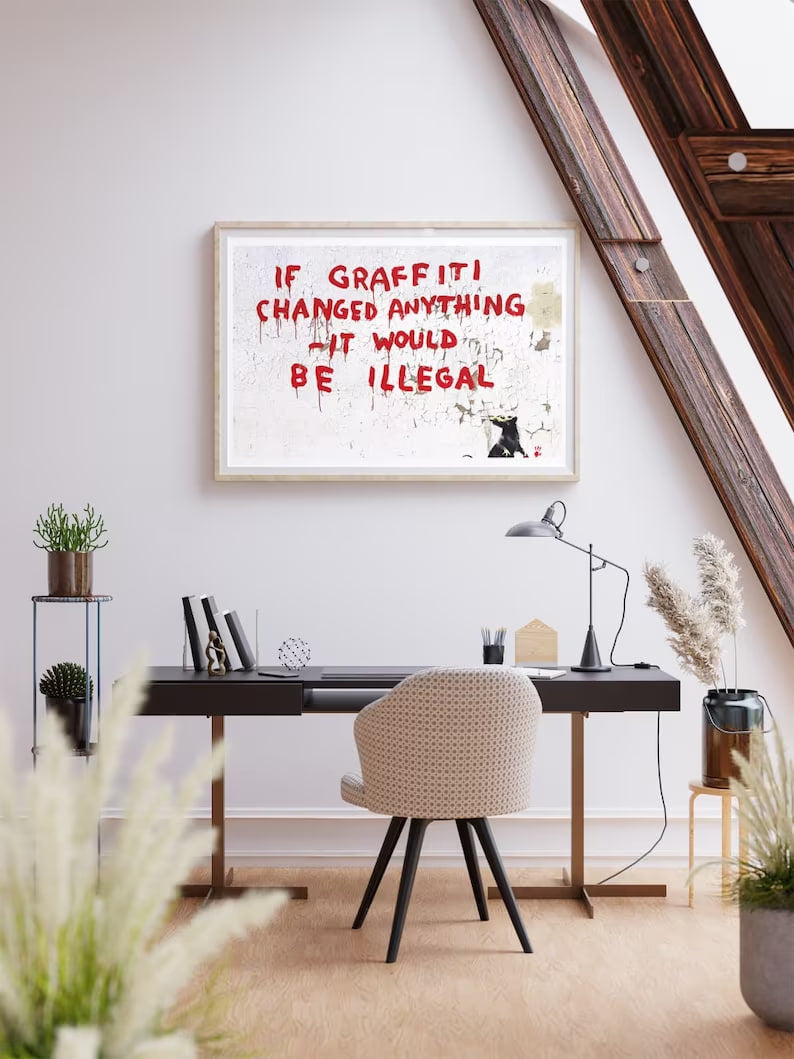 Wall art, Vintage Poste, poster, housewarming gift, Gifts for sister, Gifts for mom, Gifts for girls, Gifts for friends, Gifts, Colorful Print, Banksy Print, Graffiti Art Print