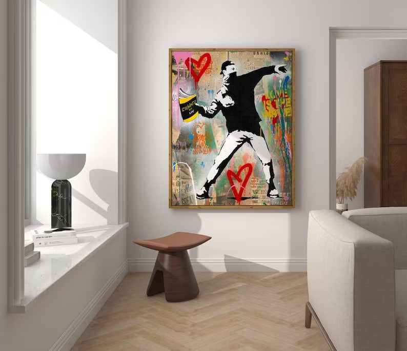 Wall art, Vintage Poste, poster, housewarming gift, Gifts for sister, Gifts for mom, Gifts for girls, Gifts for friends, Gifts, Colorful Print, Banksy Print, Graffiti Art Print