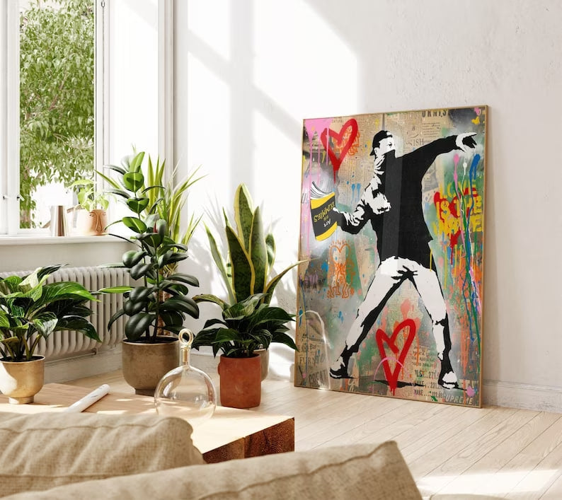 Wall art, Vintage Poste, poster, housewarming gift, Gifts for sister, Gifts for mom, Gifts for girls, Gifts for friends, Gifts, Colorful Print, Banksy Print, Graffiti Art Print