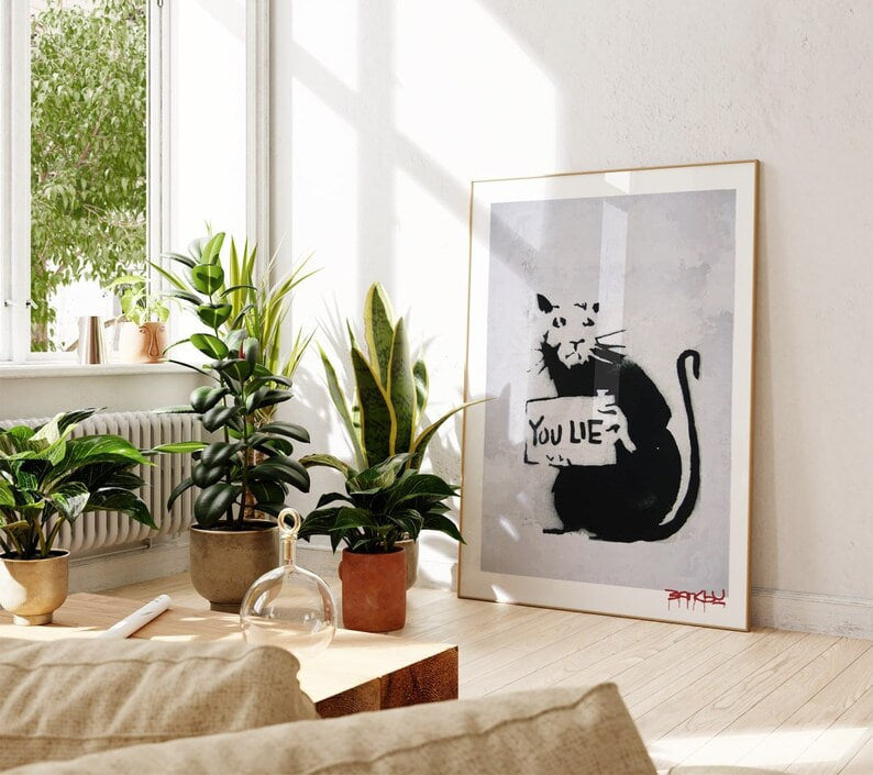 Wall art, print, Poster, Housewarming, Home decor, Girl, Art print, art, Aesthetic, Gifts, Vintage, Colorful Print, Banksy Print, Graffiti Art Print