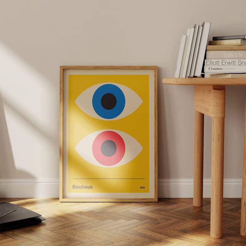 wall art gallery, housewarming gift, Bauhaus poster, Bauhaus print, bauhaus exhibition, geometric art, Minimalist decoration, Image of the bauhaus, bauhaus bestseller, Bauhaus decoration, Gift for designer, yellow sign, baby gifts, Gifts for wife, Gifts for sister, Gifts for mom, Gifts for husband, Gifts for girls