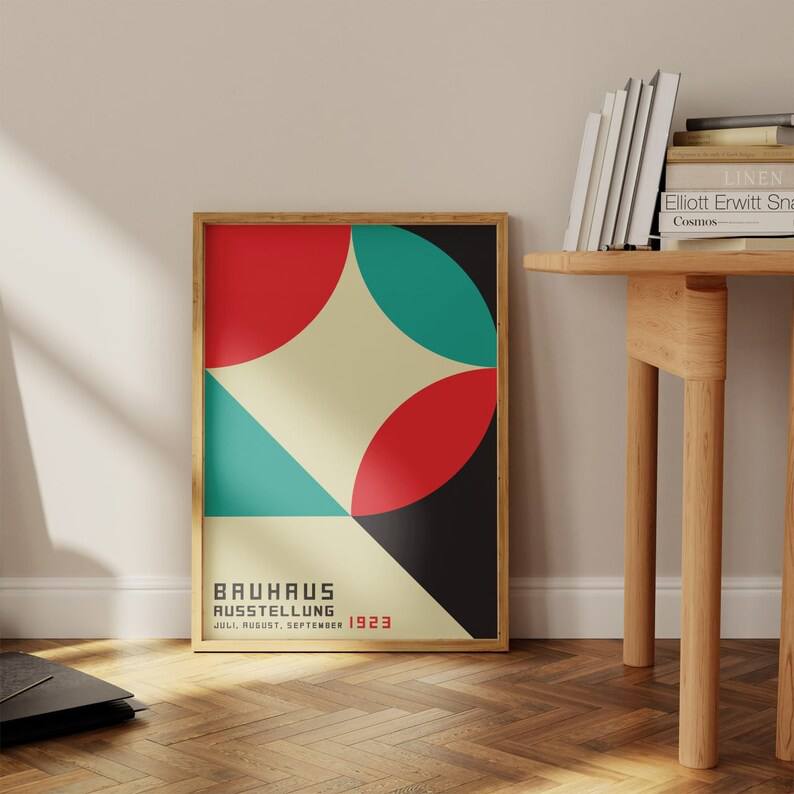 wall art gallery, housewarming gift, Bauhaus poster, vintage exhibition, Bauhaus print, bauhaus exhibition, geometric art, Minimalist decoration, Bauhaus orange print, orange decoration, Image of the bauhaus, baby gifts, Gifts for wife, Gifts for sister, Gifts for mom, Gifts for husband, Gifts for girls, Gifts for children, Gifts for girlfriend