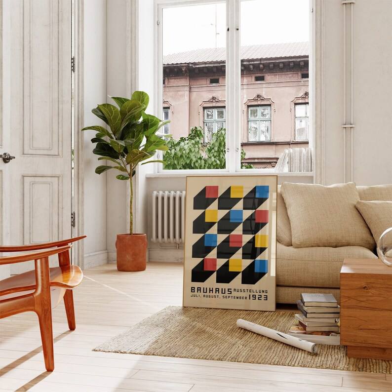 wall art gallery, housewarming gift, Bauhaus poster, Bauhaus print, bauhaus exhibition, geometric art, Minimalist decoration, Image of the bauhaus, bauhaus bestseller, Bauhaus decoration, bauhaus painting, Yellow Red Blue, baby gifts, Gifts for wife, Gifts for sister, Gifts for mom, Gifts for husband, Gifts for girls