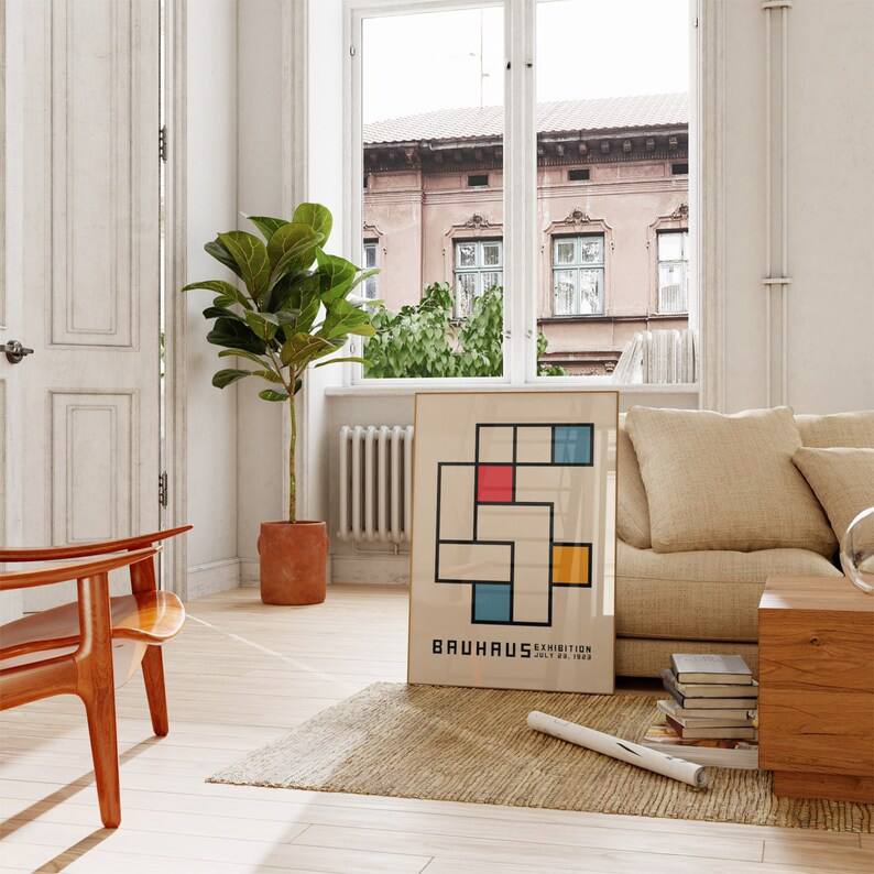 wall art gallery, housewarming gift, Bauhaus poster, Bauhaus print, bauhaus exhibition, geometric art, Minimalist decoration, Image of the bauhaus, bauhaus bestseller, Bauhaus decoration, Beige Bauhaus, bauhaus painting, baby gifts, Gifts for wife, Gifts for sister, Gifts for mom, Gifts for husband, Gifts for girls