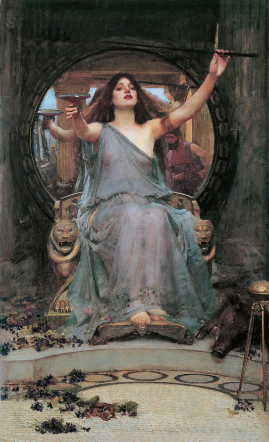 Circe Offering the Cup to Odysseus by John William Waterhouse (English, 1891)