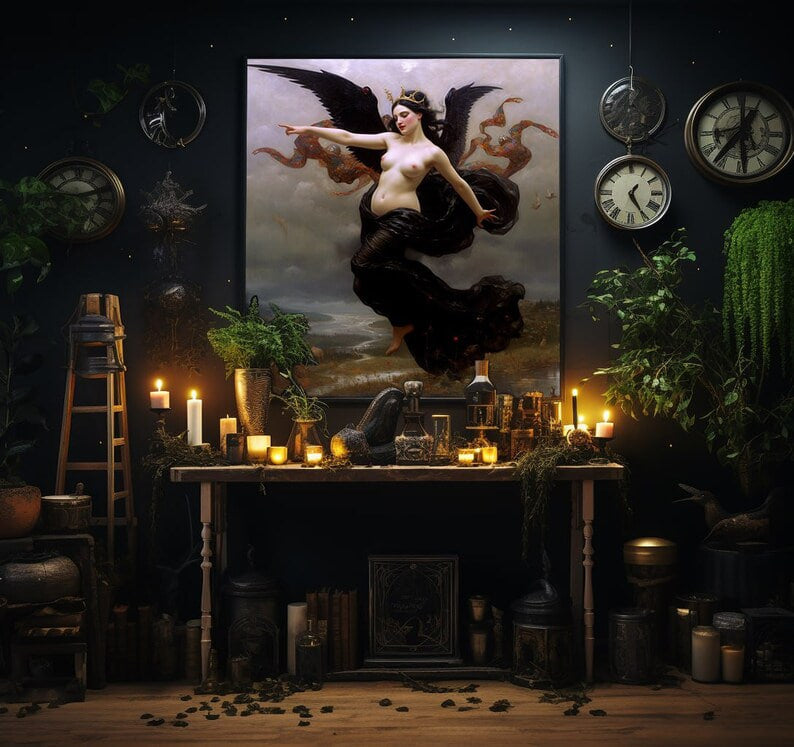 Wall art, Vintage Poste, poster, housewarming gift, Gifts for sister, Gifts for mom, Gifts for girls, Gifts for friends,art, Halloween Poster, Witches Circle, Pagan Decor, Witch Poster, Wiccan Art