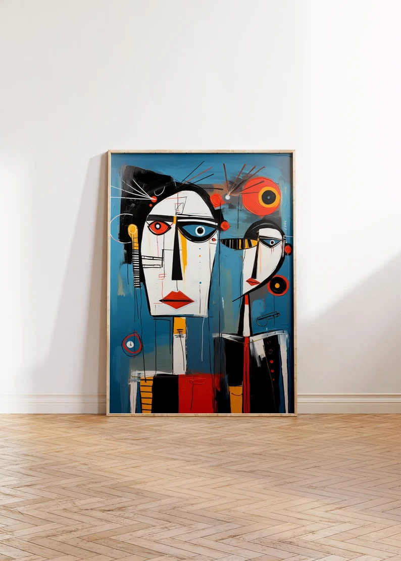 Contemporary Art Poster, Abstract painting - Inspired, Abstract Wall Art, Basquiat Style, Expressionism Artwork, Colorful Modern Home Decor Wall art, Vintage Poste, poster, housewarming gift, Gifts for sister, Gifts for mom, Gifts for girls, Gifts for friends, Gifts, vintage poster, Love Poster, Contemporary Poster, Pop Art Home Decor