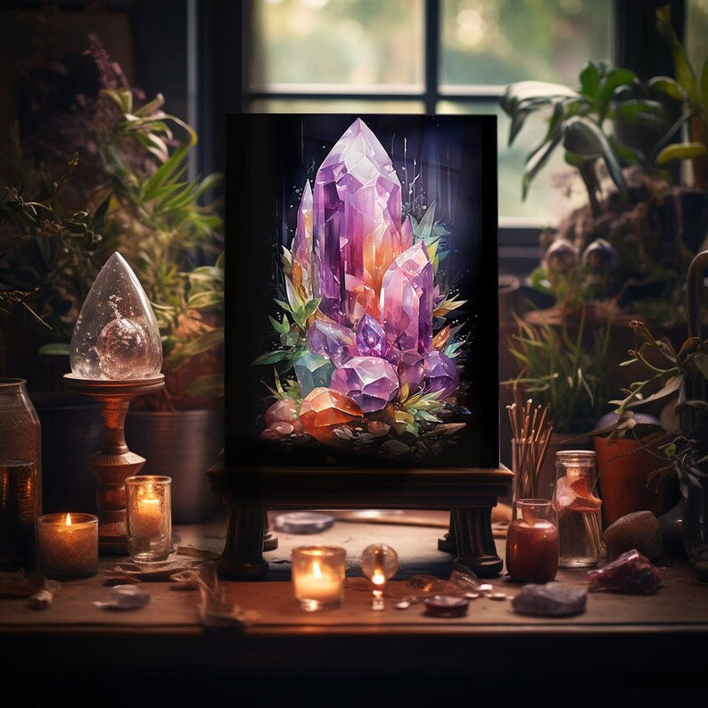 Wall art, Vintage Poste, poster, housewarming gift, Gifts for sister, Gifts for mom, Gifts for girls, Gifts for friends,art, Halloween Poster, Witches Circle, Pagan Decor, Witch Poster, Crystal Magic