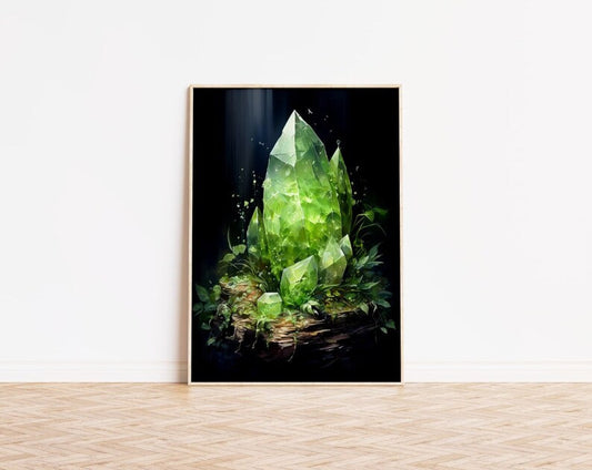 Crystal Magic Poster, original gift, Enchanting Crystal Print ,Spiritual Wall Art, lucky gift, Chakra Balancing Print, HIGH QUALITY POSTER