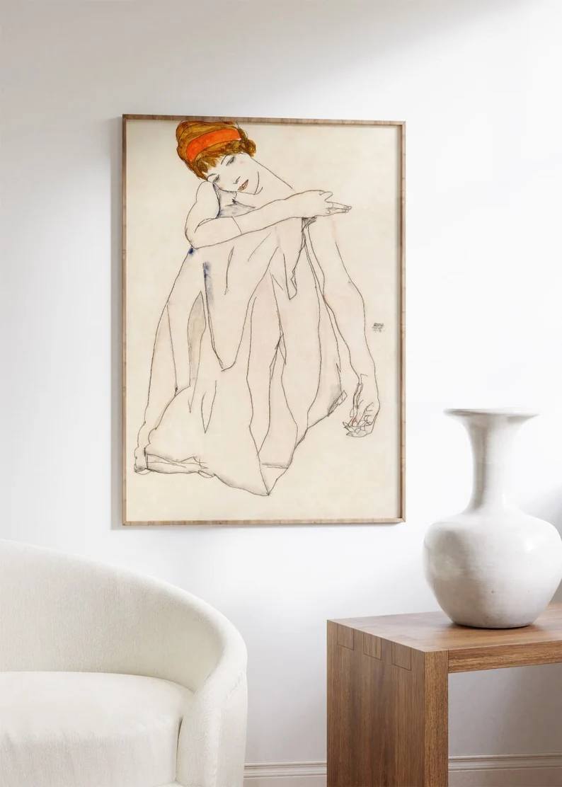 vintage poster, gallery wall, famous art, The art of egon schiele, egon schiele poster, Egon schiele woman, rare egon schiele, vintage dancer, vintage, wall art, baby gifts, Gifts for wife, Gifts for sister, Gifts for mom, Gifts for husband, Gifts for girls