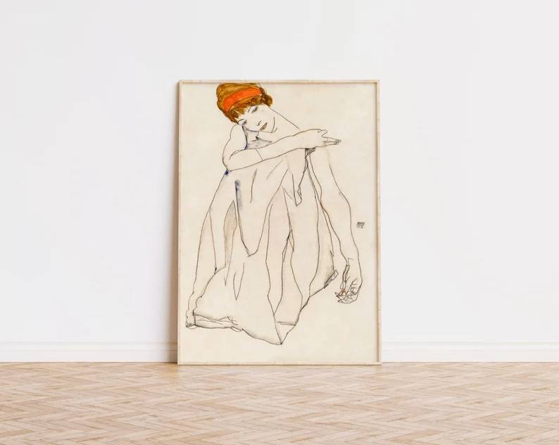 vintage poster, gallery wall, famous art, The art of egon schiele, egon schiele poster, Egon schiele woman, rare egon schiele, vintage dancer, vintage, wall art, baby gifts, Gifts for wife, Gifts for sister, Gifts for mom, Gifts for husband, Gifts for girls