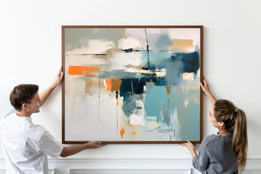 Elegant Gray Abstract Poster - Large Modern Art Painting, Contemporary Wall Decor, Subtle Tones, Sophisticated Home Accent, Museum quality