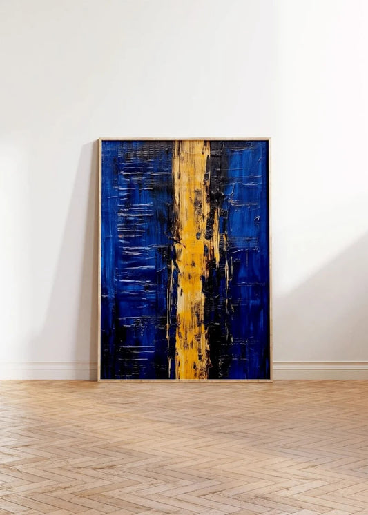 Expressive Abstract Poster, Contemporary Wall Art, Unique Home Decor, Blue Color Palette, Gallery Home Decor, Quality Print, Modern Painting