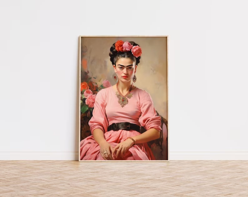 Vintage Poster Frida, poster, Mexican Artist, housewarming gift, Gifts for sister, Gifts for mom, Gifts for girls, Gifts for friends, Gifts,Frida Print, Frida Portrait, Frida Kahlo