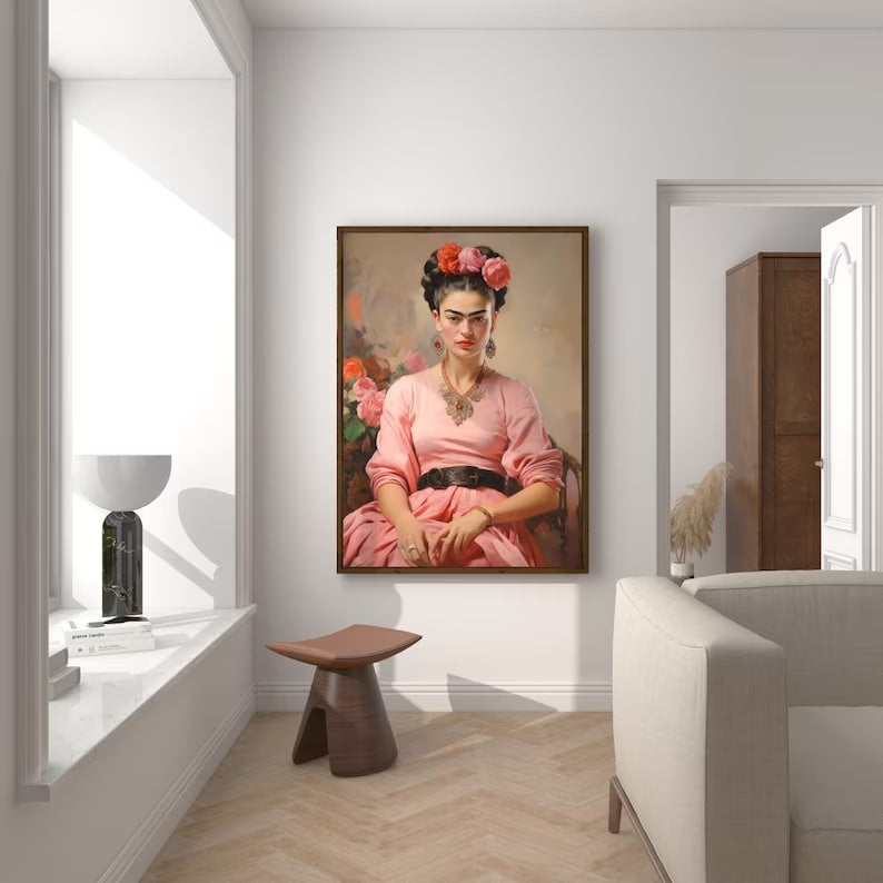 Vintage Poster Frida, poster, Mexican Artist, housewarming gift, Gifts for sister, Gifts for mom, Gifts for girls, Gifts for friends, Gifts,Frida Print, Frida Portrait, Frida Kahlo