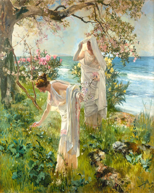 Greek Girls On The Shore By Joaquin Sorolla Y Bastida Print Poster  Wall art, Home Decor, Vintage Poste, Poster, Vintage, housewarming gift, Gifts for sister, Gifts for mom, Gifts for friends,Gifts