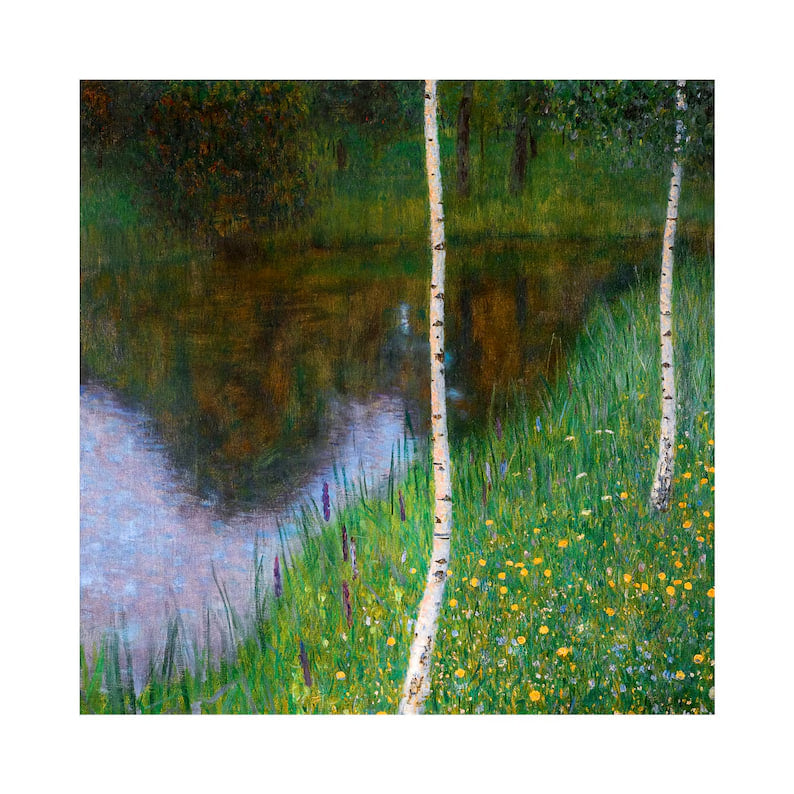 Gustav Klimt, Lakeside with Birch Trees, 1901 | Art Print | Canvas Print | Fine Art Poster | Art Reproduction | Archival Giclee | Gift Wall art, Home Decor, Vintage Poste, Poster, Vintage, housewarming gift, Gifts for sister, Gifts for mom, Gifts for friends,Gifts, Art, Painting