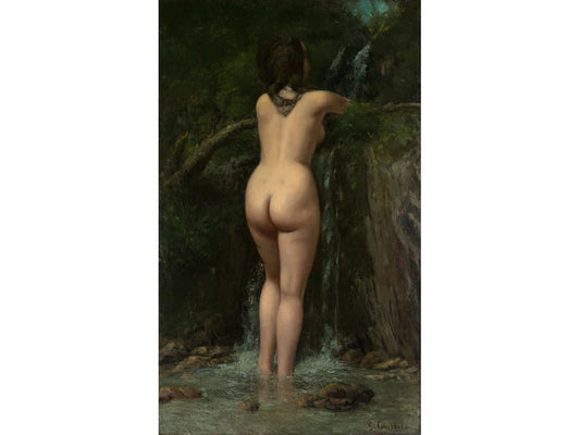 Gustave Courbet : The Source - Giclee Fine Art Print, Nude Woman, Aesthetic Art Print of a nude Woman in a River.