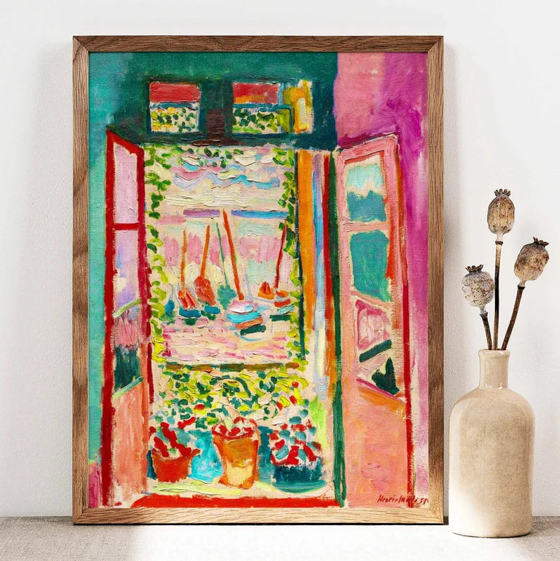 Wall art, Home Decor, Vintage Poste, Poster, Vintage, housewarming gift, Gifts for sister, Gifts for mom, Gifts for friends,Gifts, Art, Painting Henri Matisse Open Window | Fauvism Painting | Modern Colorful Poster | Abstract Art Print | Printable Wall Art | Digital Download