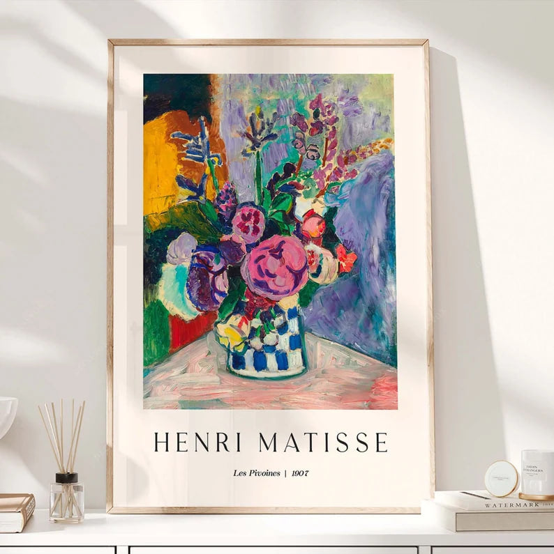 Henri Matisse Print, Flowers Wall art, Botanical Print, Gallery Wall Art, Matisse Les Pivoines, Still Life Art Print, PRINTABLE art