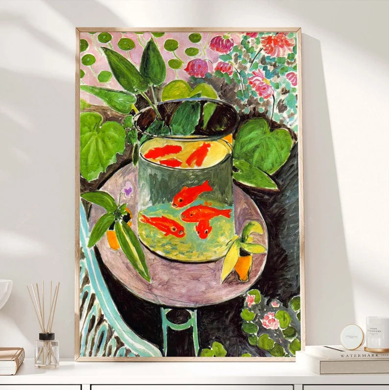 Henri Matisse Print, The Goldfish art, Flowers Print, Gallery Wall Art, Flowers and fish wall decor, Matise Art Print, PRINTABLE art
