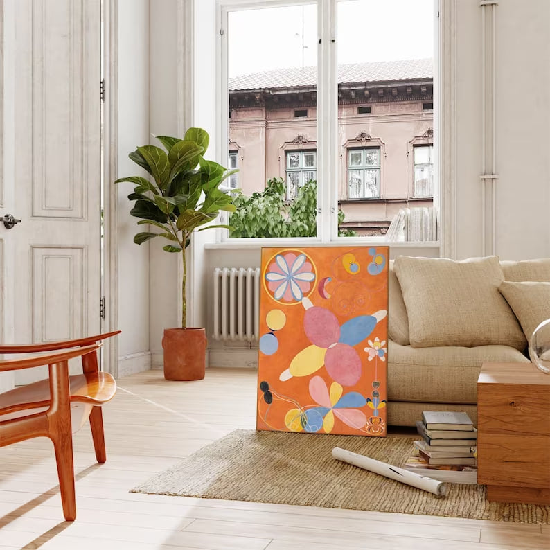 Hilma af Klint Poster | HIGH QUALITY POSTER | Abstract Art, Vintage Home Wall Gallery, Modern home decor, Large size, Orange Room Decor
