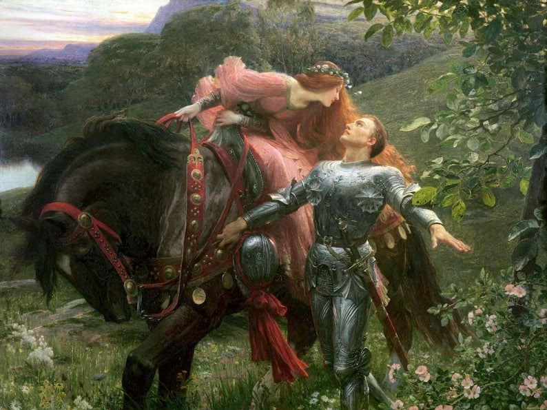 La Belle Dame Sans Merci By Sir Frank Dicksee Print Poster Wall art, Home Decor, Vintage Poste, Poster, Vintage, housewarming gift, Gifts for sister, Gifts for mom, Gifts for friends,Gifts, Art, Painting