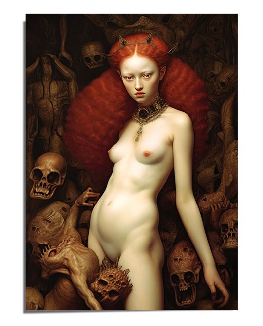 Wicca-Mädchen mit roten Haaren