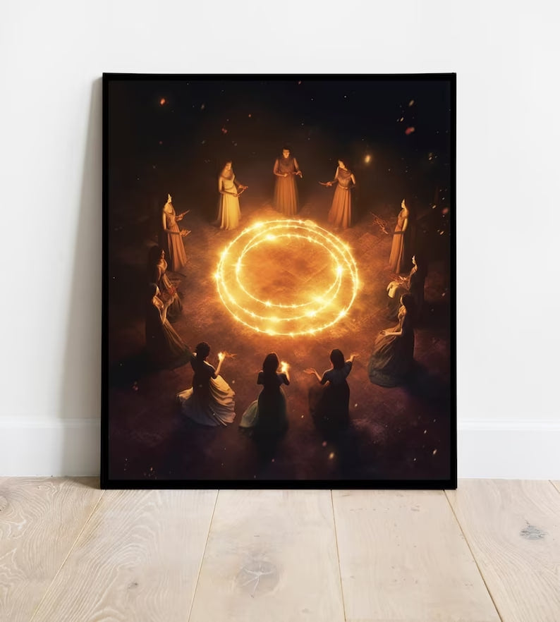 Magical Circles Poster, Witchcraft Pritn, Wiccan Wall Art, Mystery Print |HIGH QUALITY POSTER| Vintage Style Poster, Brueghel Home decor Art