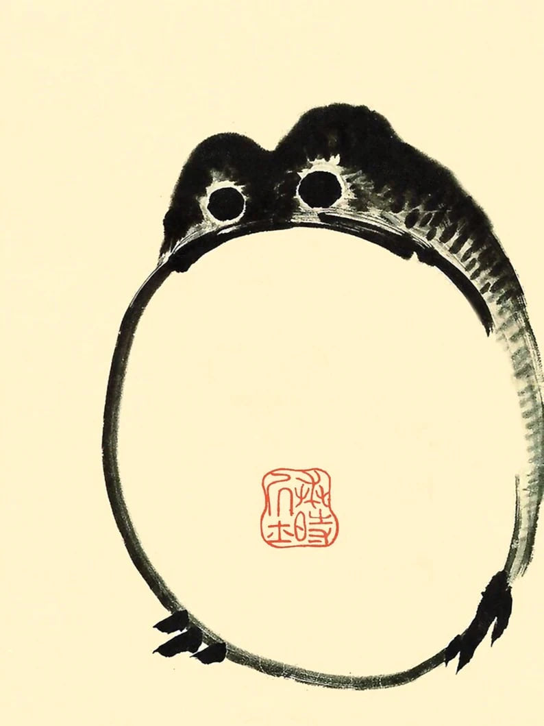 Matsumoto Hoji Frog Print Poster Wall art, Home Decor, Vintage Poste, Poster, Vintage, housewarming gift, Gifts for sister, Gifts for mom, Gifts for friends,Gifts