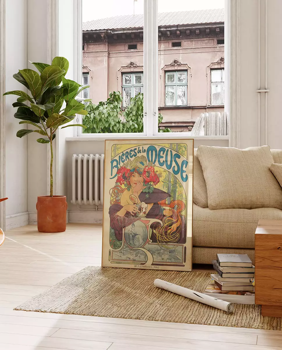 Bières de la Meuse Poster - Art Nouveau by Alphonse Mucha