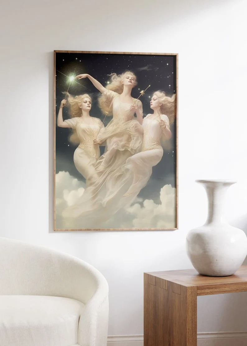 Wall art, Vintage Poste, poster, housewarming gift, Gifts for sister, Gifts for mom, Gifts for girls, Gifts for friends,art, Halloween Poster, Witches Circle, Pagan Decor, Witch Poster, Wiccan Art