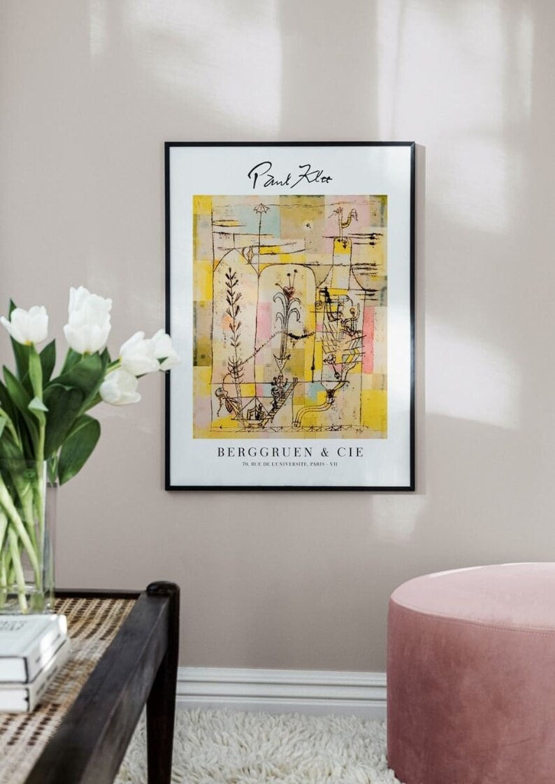 Paul Klee Exhibition Poster - 'Telling Hoffmann the Beautiful Story of Fine Arts,' Abstract Art Print, Surrealism Masterpiece, Paul Klee Art