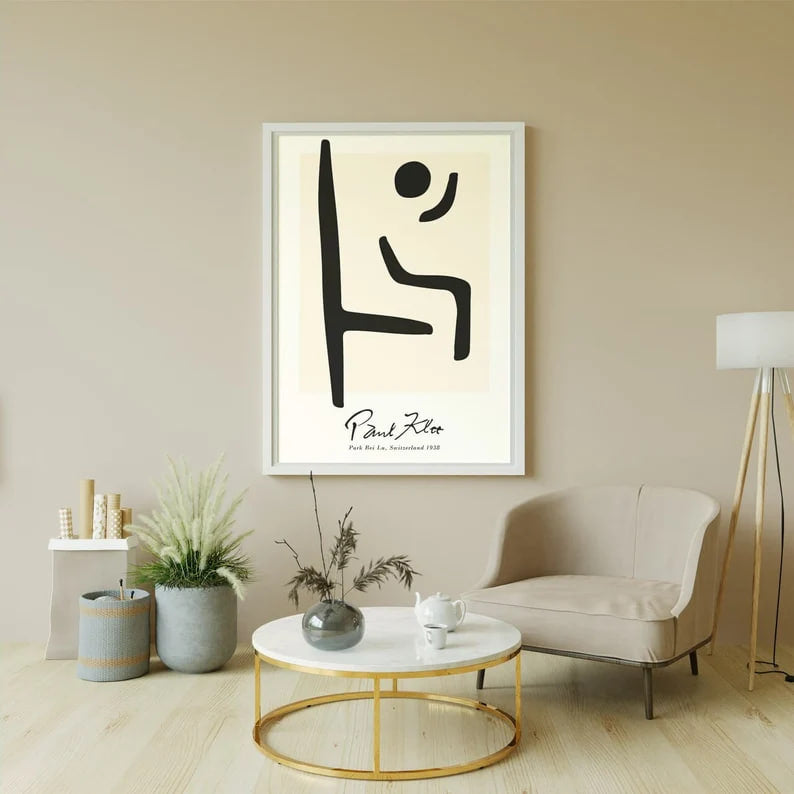 Paul Klee Lines: Abstract Black and White Poster, Surrealistic Masterpiece, Minimalist Art Print, Gallery-Worthy Home Decor, Klee Artwork