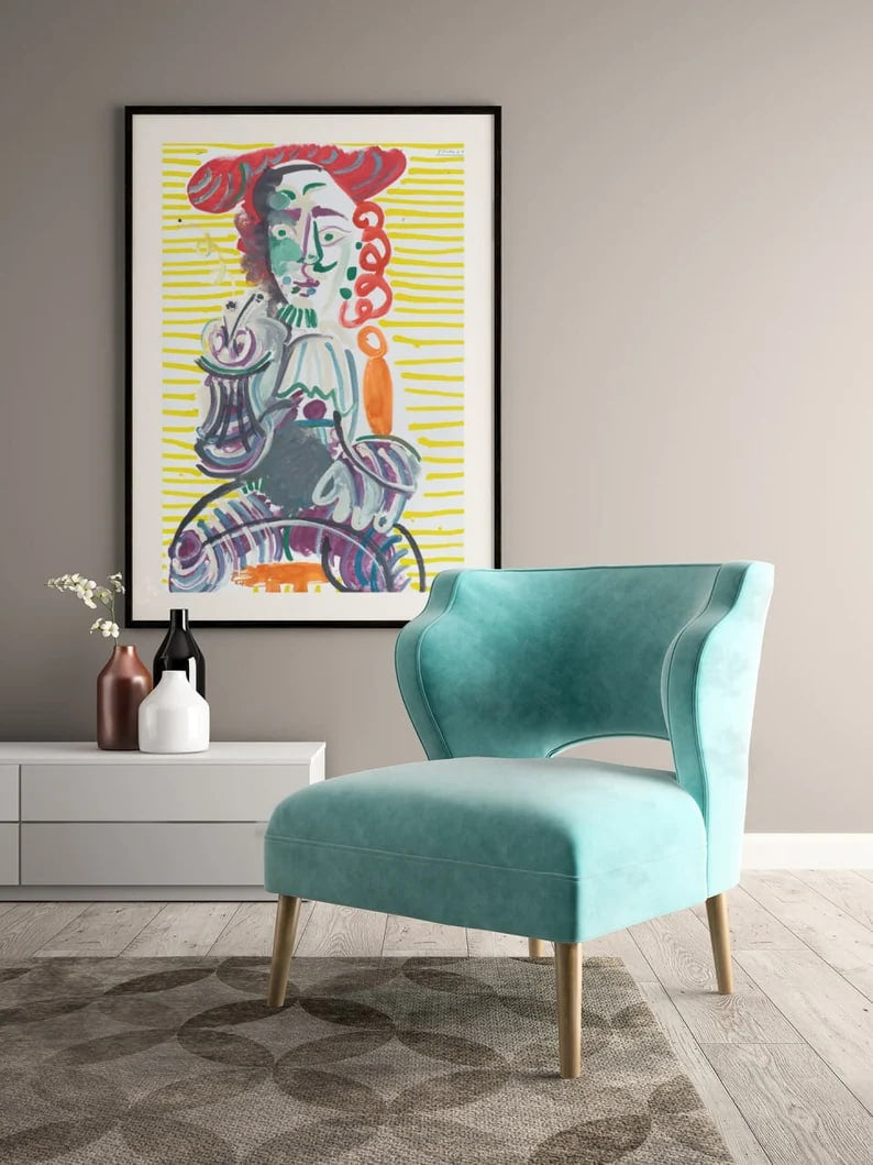 Picasso 'Homme à la Pipe' Poster: Cubist Artwork, Vintage Poster, Picasso Portraiture, Modern Wall Art, Pablo Picasso Painting, Abstract Art Wall art, Vintage Poste, poster, housewarming gift, Gifts for sister, Gifts for mom, Gifts for girls, Gifts for friends, Gifts, Picasso Poster, Picasso Line Art, Picasso, Pablo Picasso Print