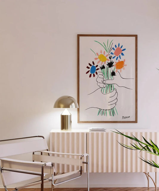 Picasso - Original Flower Bouquet | HIGH QUALITY POSTER | Exhibition Vintage Art Poster, Minimalist print, Pablo Picasso Gallery, Large size