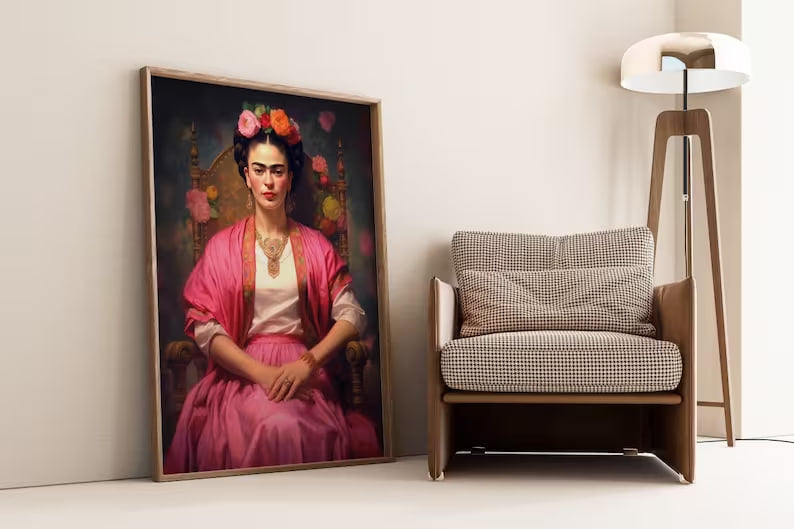 Vintage Poster Frida, poster, Mexican Artist, housewarming gift, Gifts for sister, Gifts for mom, Gifts for girls, Gifts for friends, Gifts,Frida Print, Frida Portrait, Frida Kahlo