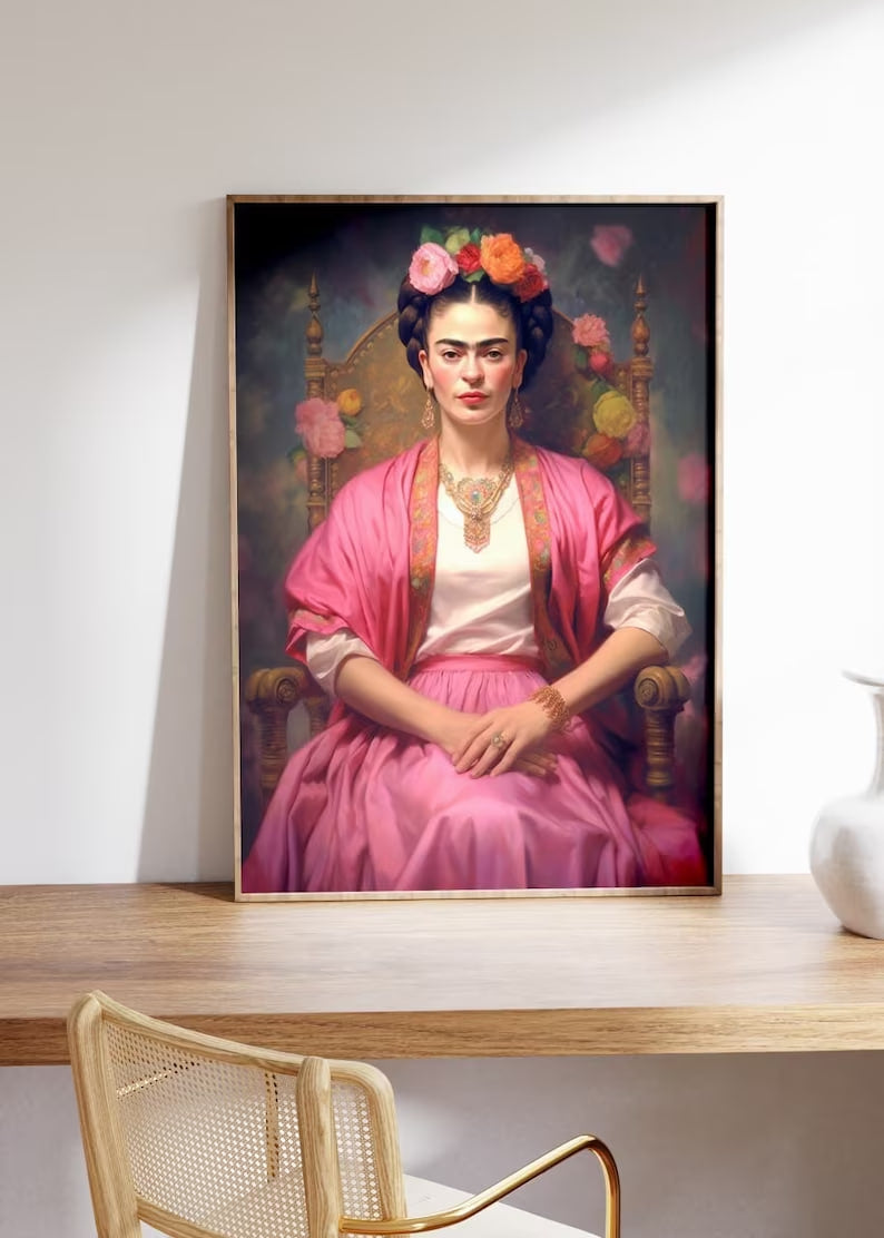 Vintage Poster Frida, poster, Mexican Artist, housewarming gift, Gifts for sister, Gifts for mom, Gifts for girls, Gifts for friends, Gifts,Frida Print, Frida Portrait, Frida Kahlo