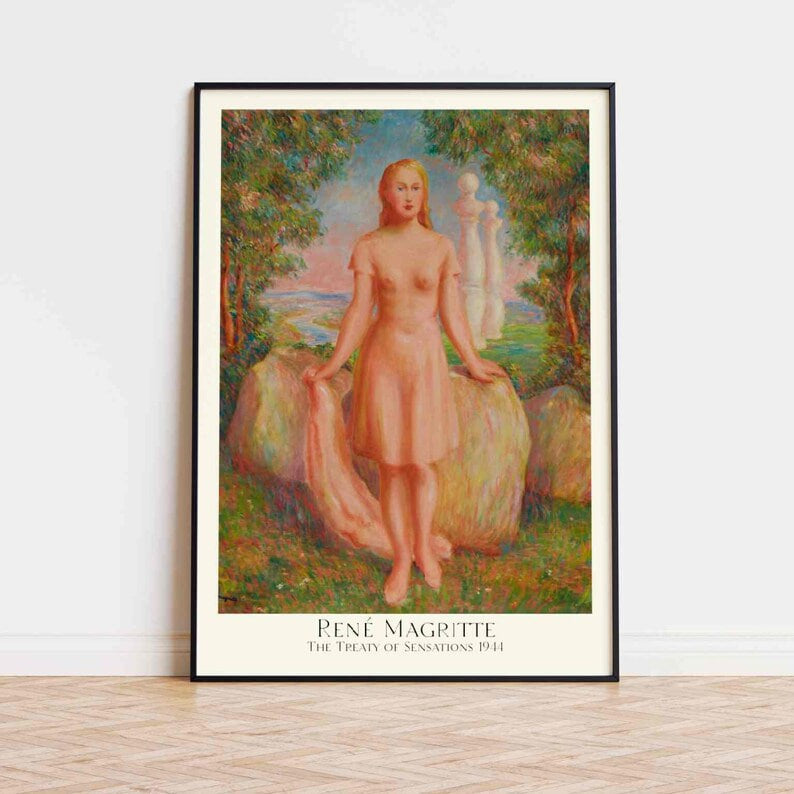 RENE MAGRITTE - The Treaty Of Sensations 1944 - painting Poster Print Aesthetics Wall Art