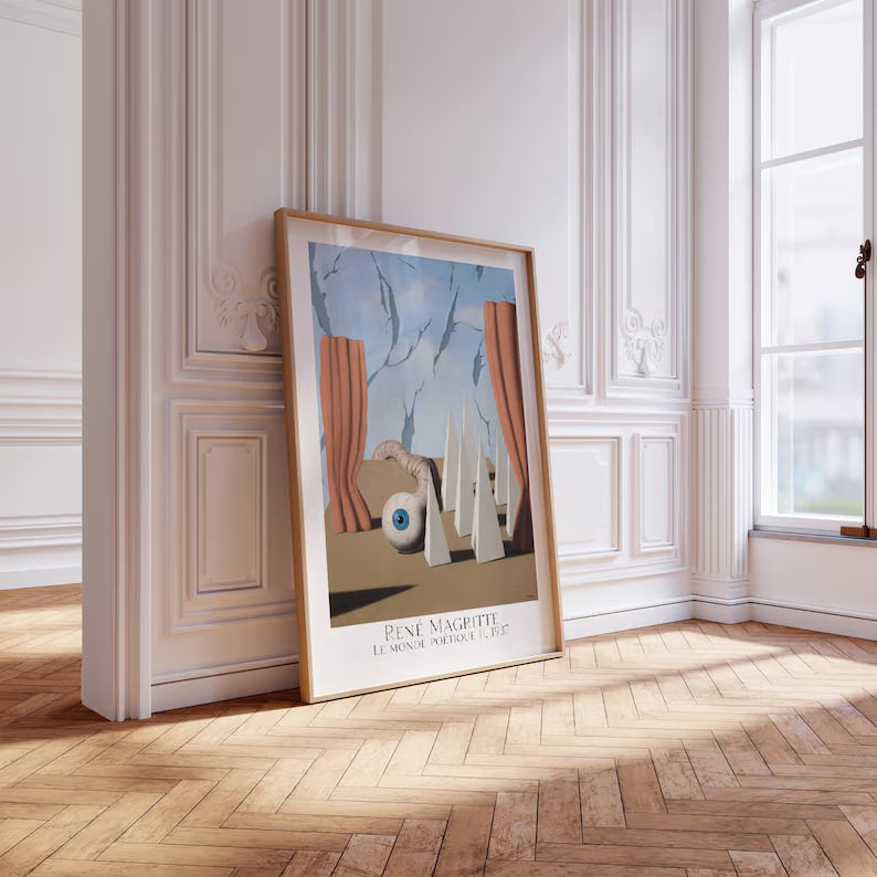 Wall art, Home Decor, Vintage Poster, Poster, housewarming Gift, Gifts for sister, Gifts for mom, Gifts for friends, Gifts, Art, Painting, Rene Magritte
