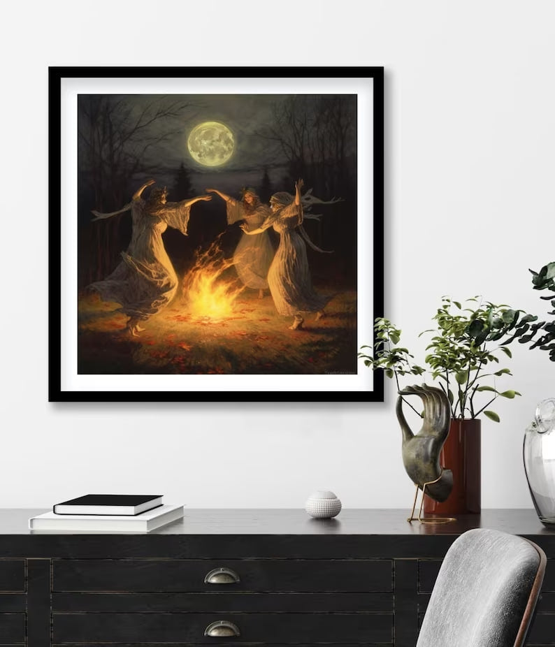 Sabbath Poster, Wiccan Art, Pentagrams, Spells print, Magical Home Decor, Vintage Witchcraft Print |HIGH QUALITY POSTER| Mystical Wall Art