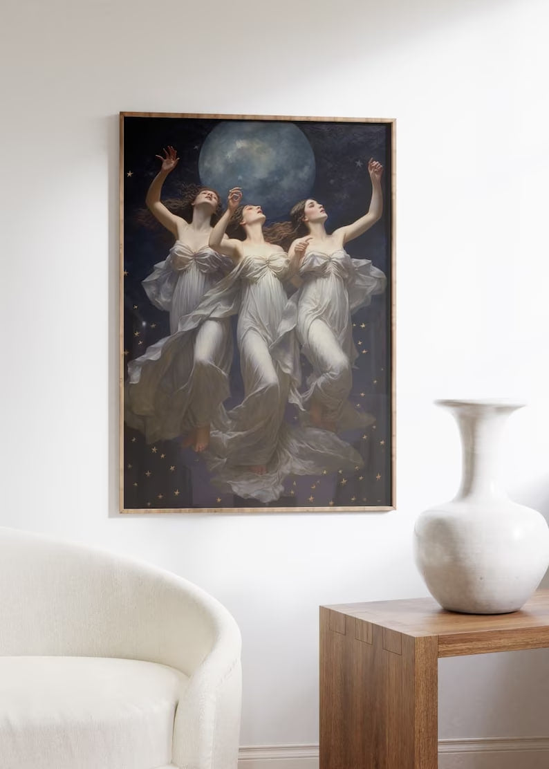 Wall art, Vintage Poste, poster, housewarming gift, Gifts for sister, Gifts for mom, Gifts for girls, Gifts for friends,art, Halloween Poster, Witches Circle, Pagan Decor, Witch Poster, Wiccan Art