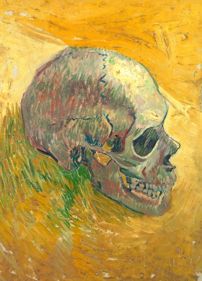 Vincent Van Gogh Skull 1887 Print Poster Wall art, Home Decor, Vintage Poste, Poster, Vintage, housewarming gift, Gifts for sister, Gifts for mom, Gifts for friends,Gifts, Art, Painting