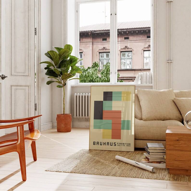 wall art gallery, housewarming gift, Bauhaus poster, Bauhaus print, bauhaus exhibition, geometric art, Minimalist decoration, Image of the bauhaus, bauhaus bestseller, Bauhaus decoration, Gift for designer, vintage poster, baby gifts, Gifts for wife, Gifts for sister Gifts for mom, Gifts for girls
